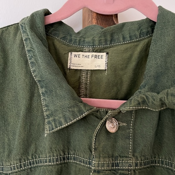 Free People We The Free Margarita Jumpsuit Rigid Denim Wide Leg L - Picture 5 of 7